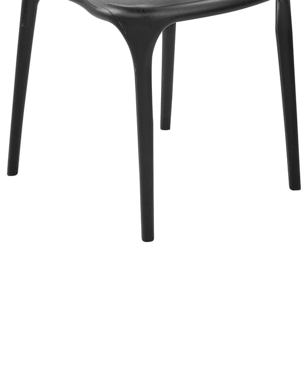 Sæt med 4 Havestole Spisestuestole Sort Polypropylen Let Vejrbestandig Plastik Indendørs Udendørs Moderne Stil