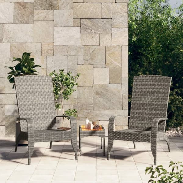 vidaXL Adirondack-havestol polyrattan grå