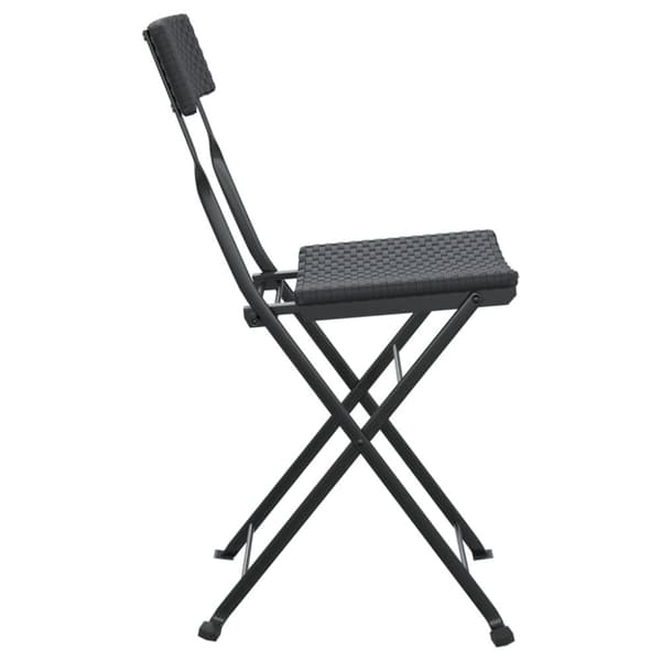 vidaXL foldbare bistrostole 2 stk. polyrattan og stål sort