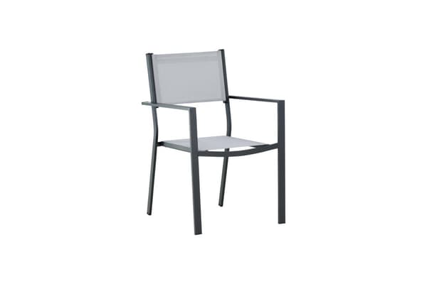 2 x Copacabana trädgårdsstol stapelbar grå, svart.