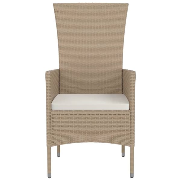 vidaXL Trädgårdsstolar med dynor 4 st konstrotting beige