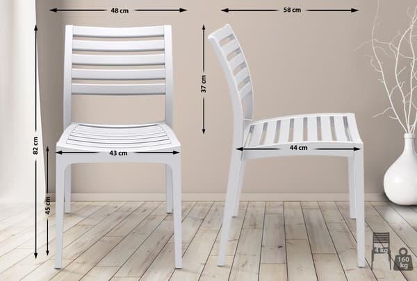 CLP Set med 2 stapelbara trädgårdsstolar Ares