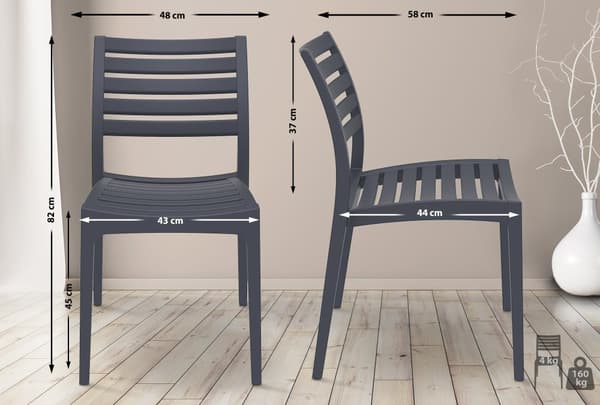 CLP Set med 2 stapelbara trädgårdsstolar Ares