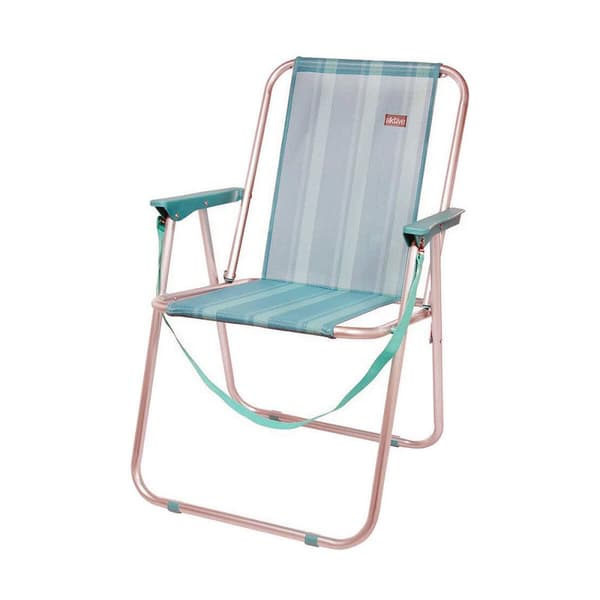 Polstrede Campingstol Aktive Mediterran Hvid Turkisblå 53 x 44 x 76 cm