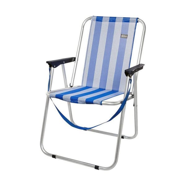 Polstrede Campingstol Aktive Hvid Marineblå 44 x 45 x 76 cm Sømand