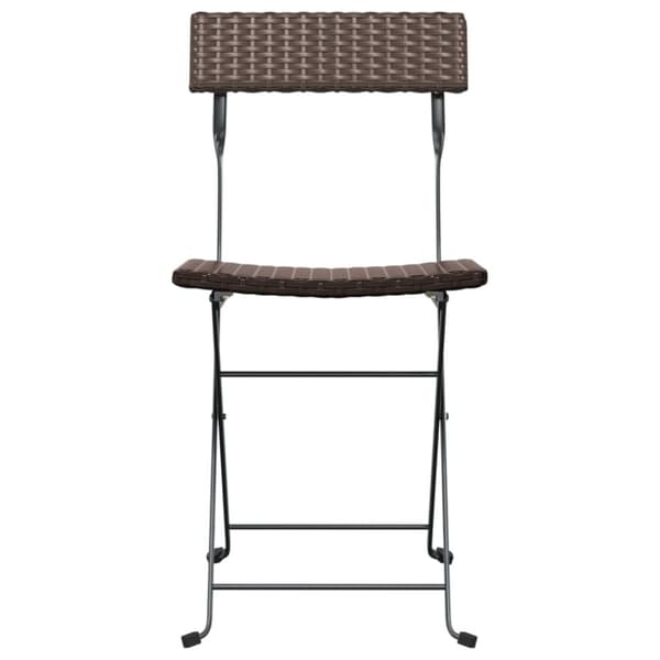 vidaXL foldbare bistrostole 2 stk. polyrattan og stål brun