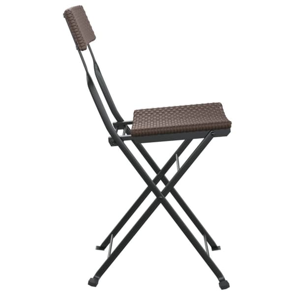 vidaXL foldbare bistrostole 2 stk. polyrattan og stål brun