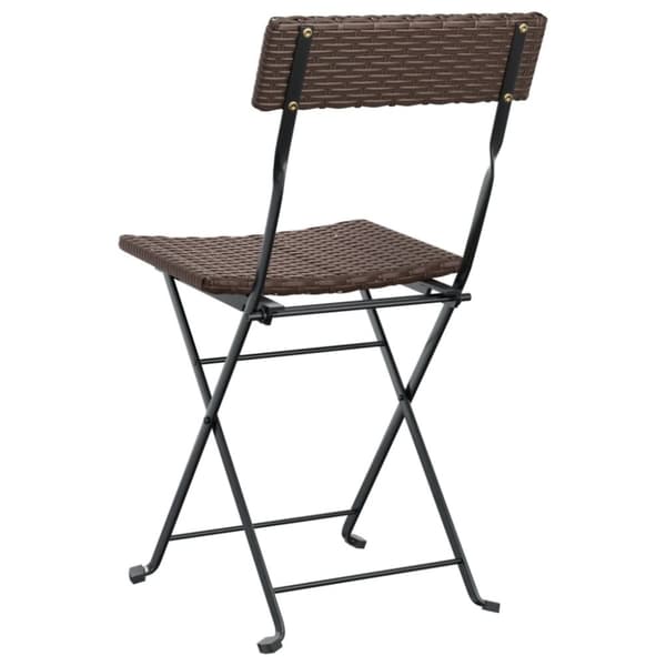 vidaXL foldbare bistrostole 2 stk. polyrattan og stål brun