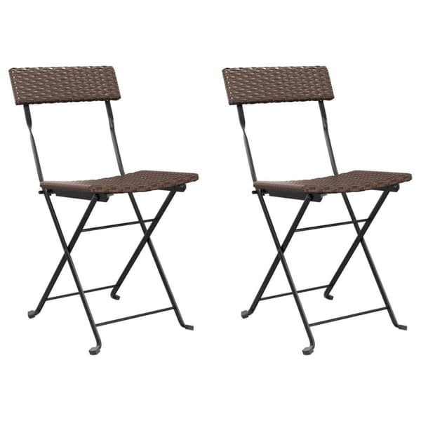 vidaXL foldbare bistrostole 2 stk. polyrattan og stål brun