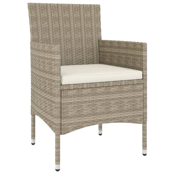 vidaXL Hagestol- og krakksett 4 deler polyrotting beige
