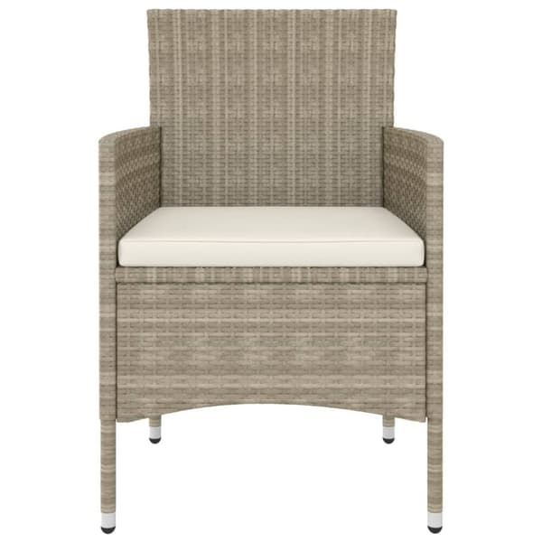 vidaXL Hagestol- og krakksett 4 deler polyrotting beige
