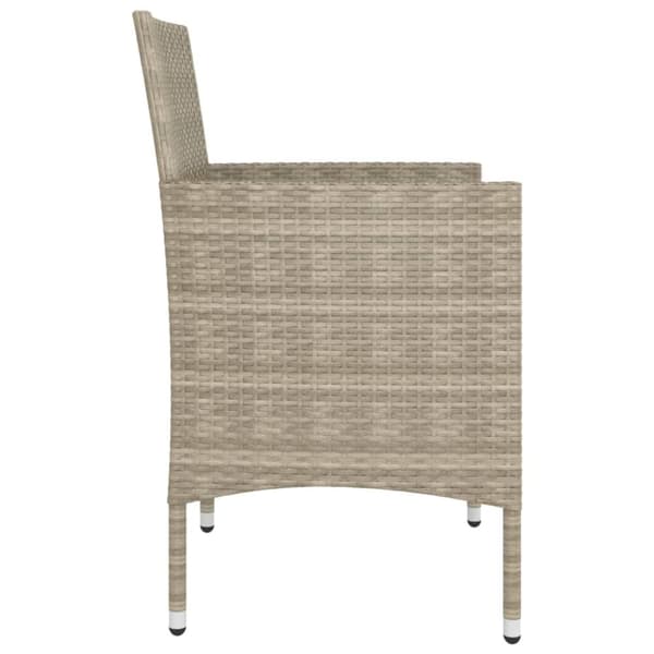 vidaXL Hagestol- og krakksett 4 deler polyrotting beige