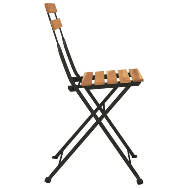vidaXL foldbare bistrostole 8 stk. massivt teaktræ og stål