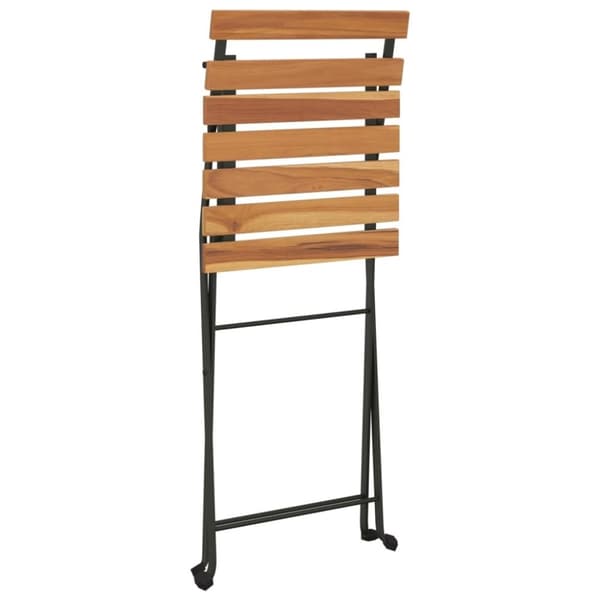 vidaXL foldbare bistrostole 8 stk. massivt teaktræ og stål
