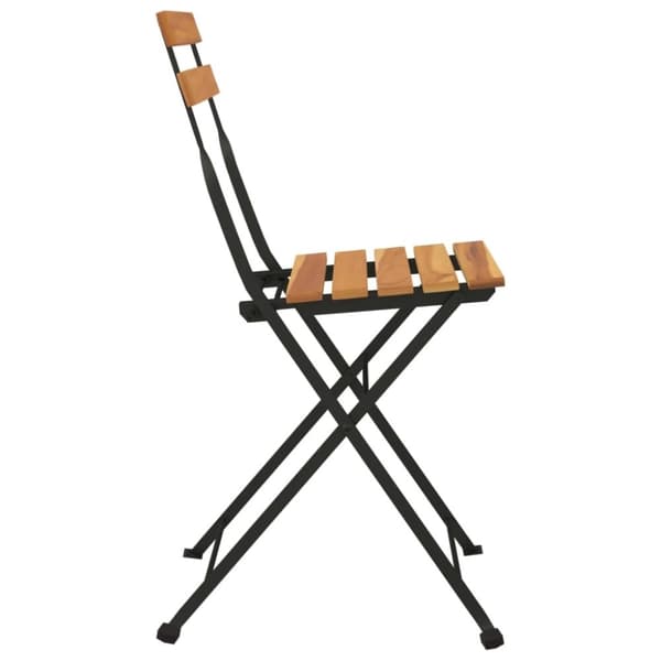 vidaXL foldbare bistrostole 8 stk. massivt teaktræ og stål