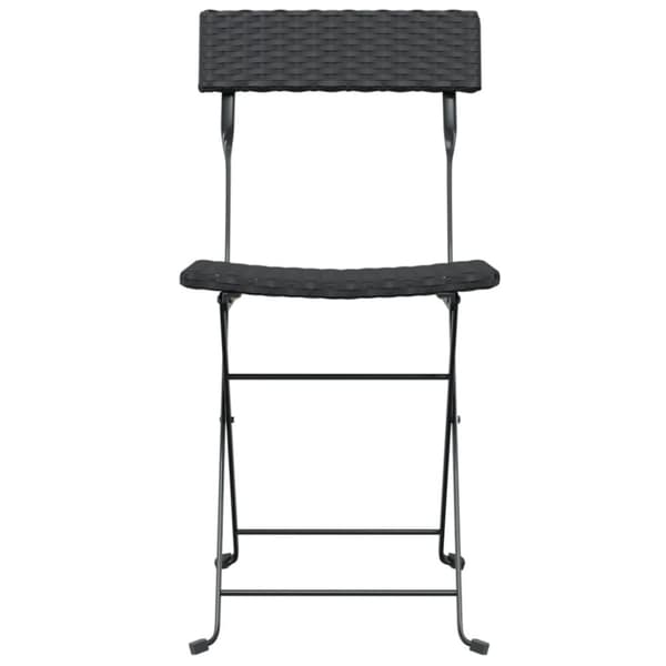 vidaXL foldbare bistrostole 4 stk. polyrattan og stål sort
