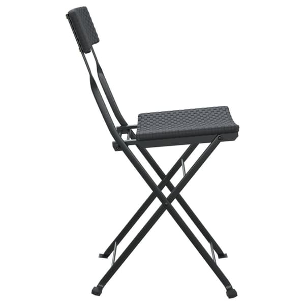 vidaXL foldbare bistrostole 4 stk. polyrattan og stål sort