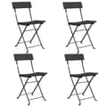 Miniatyrbillede 2 af 9: vidaXL foldbare bistrostole 4 stk. polyrattan og stål sort