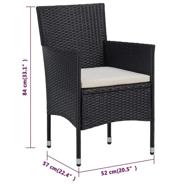 vidaXL havestole 2 stk. polyrattan sort