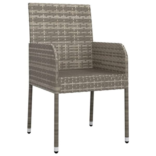 vidaXL havestole med hynder 2 stk. polyrattan grå