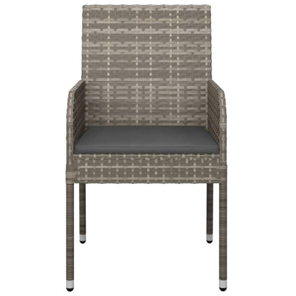 vidaXL havestole med hynder 2 stk. polyrattan grå