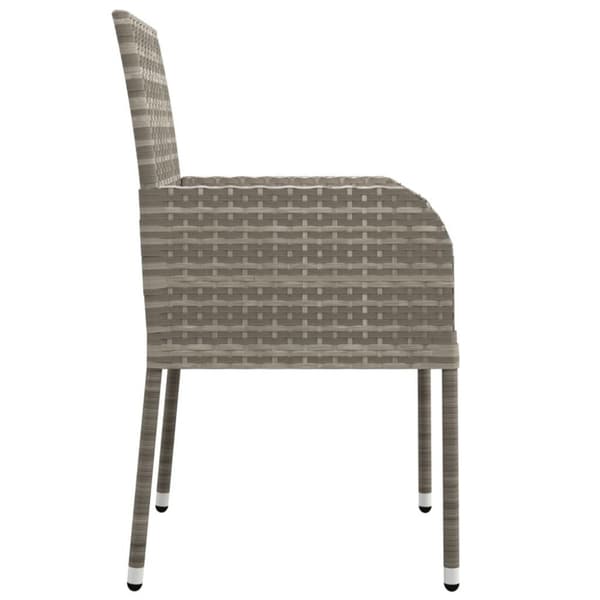vidaXL havestole med hynder 2 stk. polyrattan grå