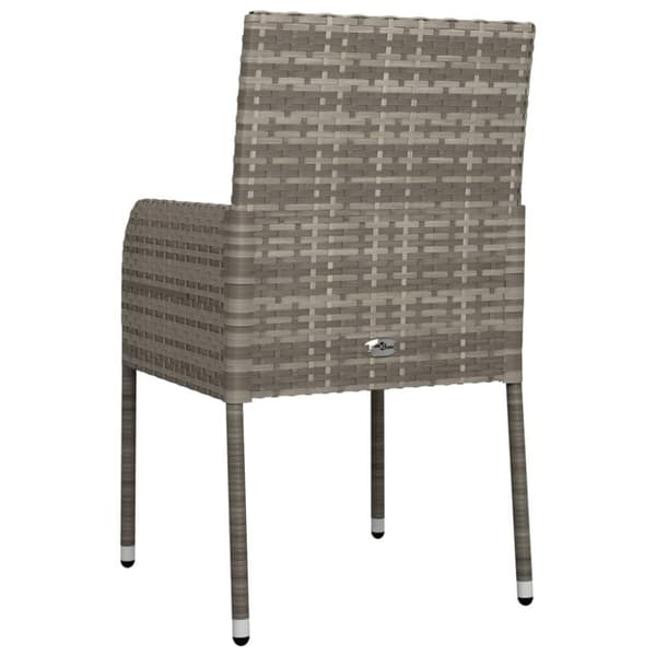 vidaXL havestole med hynder 2 stk. polyrattan grå