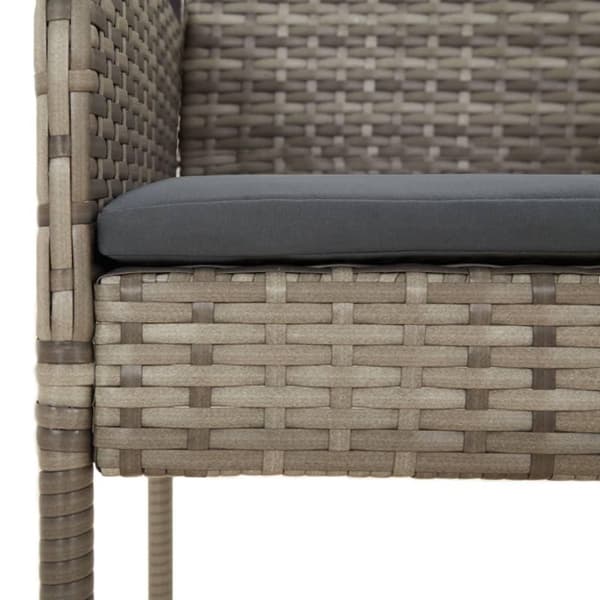 vidaXL havestole med hynder 2 stk. polyrattan grå