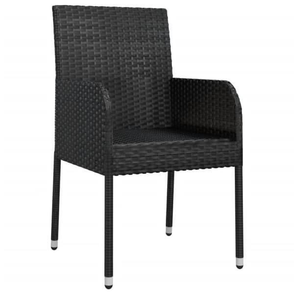 vidaXL havestole med hynder 4 stk. polyrattan sort