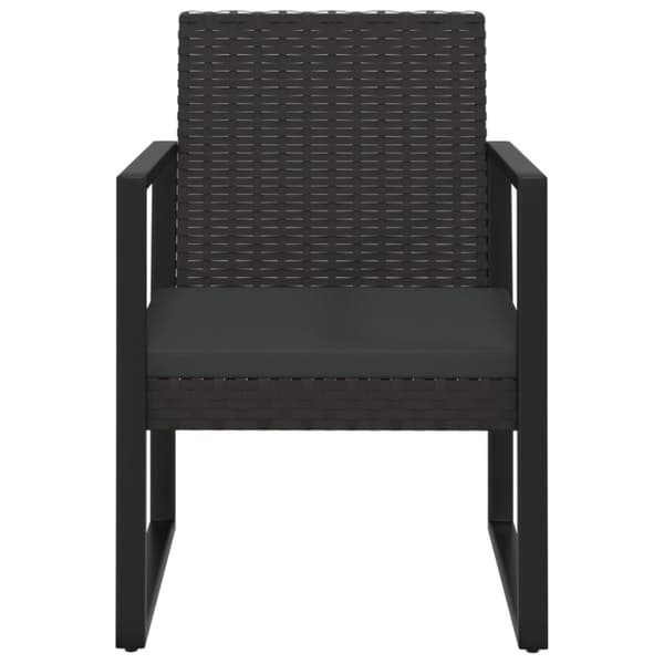 vidaXL havestol med hynde polyrattan sort