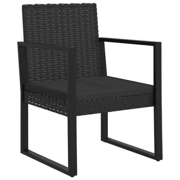 vidaXL havestol med hynde polyrattan sort