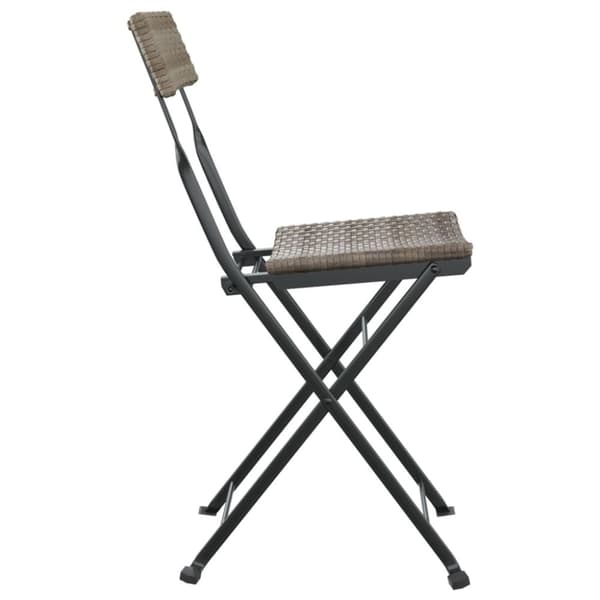 vidaXL foldbare bistrostole 6 stk. polyrattan og stål grå