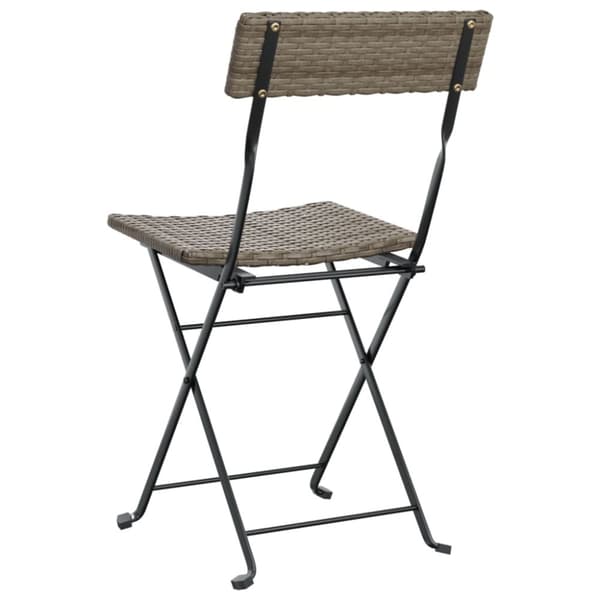 vidaXL foldbare bistrostole 6 stk. polyrattan og stål grå