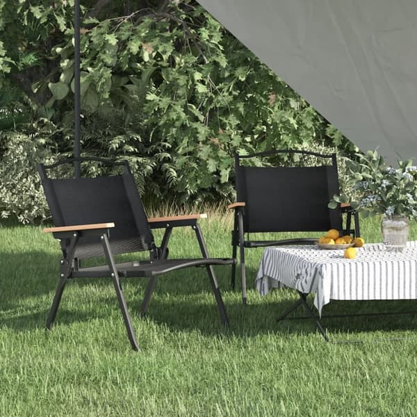 vidaXL campingstole 2 stk. 54x43x59 cm oxfordstof sort
