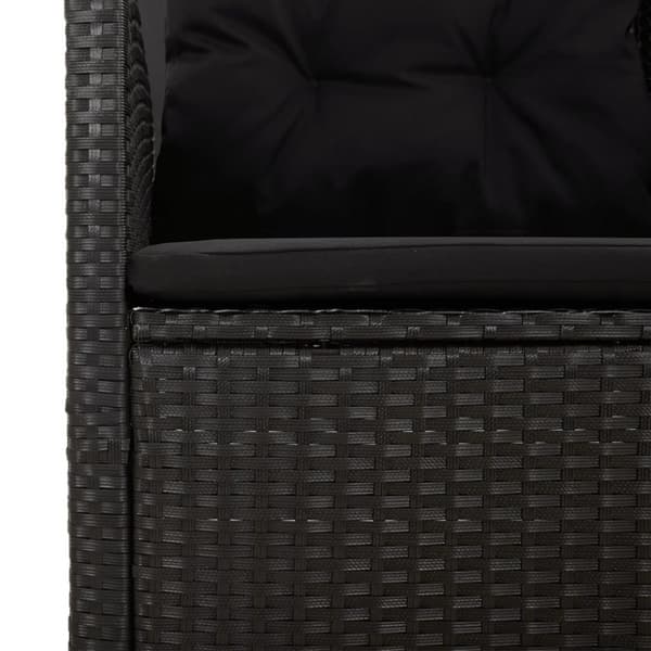 vidaXL hjørnemodul til sofa med hynder polyrattan sort
