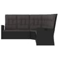 Miniatyrbillede 2 af 7: vidaXL hjørnemodul til sofa med hynder polyrattan sort