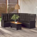 Miniatyrbillede 1 af 7: vidaXL hjørnemodul til sofa med hynder polyrattan sort