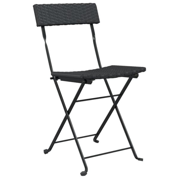 vidaXL foldbare bistrostole 6 stk. polyrattan og stål sort
