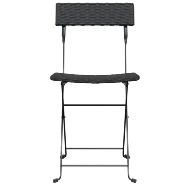 vidaXL foldbare bistrostole 6 stk. polyrattan og stål sort