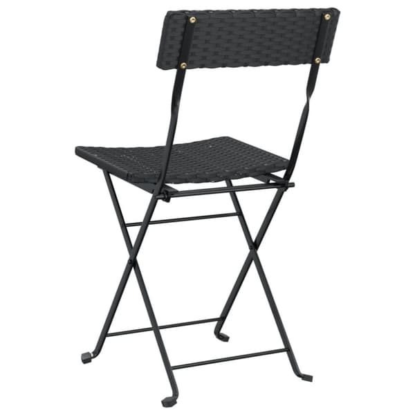 vidaXL foldbare bistrostole 6 stk. polyrattan og stål sort