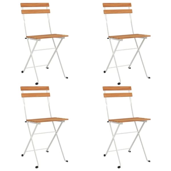 vidaXL foldbare bistrostole 4 stk. massivt akacietræ og stål