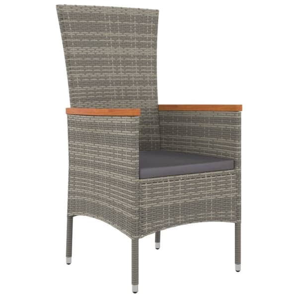 vidaXL havestole med hynder 2 stk. polyrattan grå