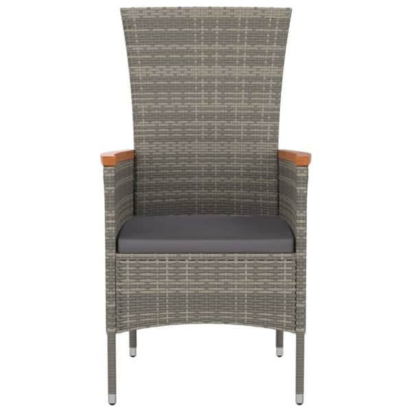 vidaXL havestole med hynder 2 stk. polyrattan grå