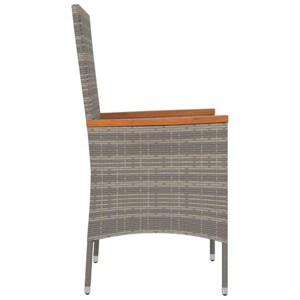 vidaXL havestole med hynder 2 stk. polyrattan grå