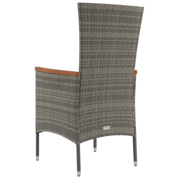 vidaXL havestole med hynder 2 stk. polyrattan grå