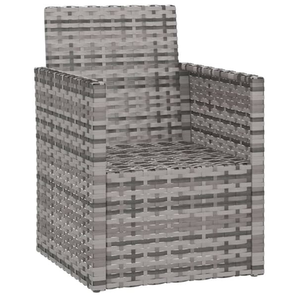 vidaXL havestol med hynder polyrattan grå