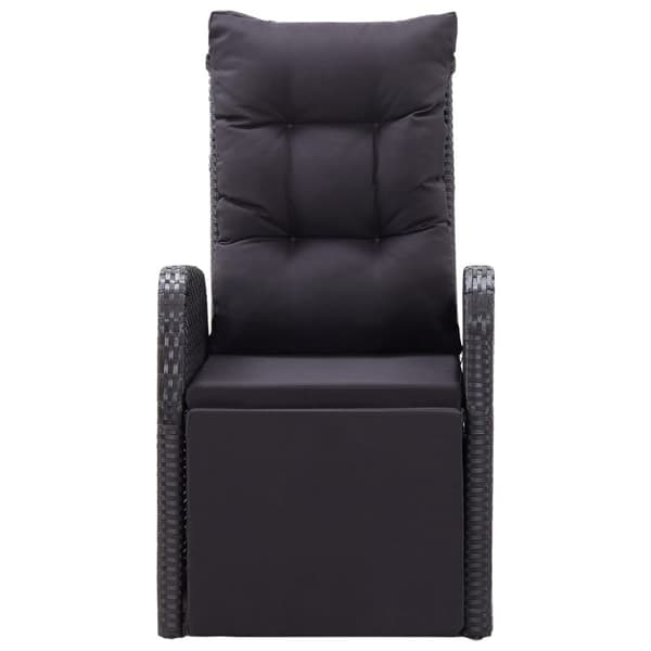 vidaXL havestole med hynder justerbart ryglæn 2 stk. polyrattan sort