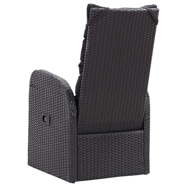 vidaXL havestole med hynder justerbart ryglæn 2 stk. polyrattan sort