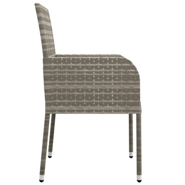 vidaXL havestole med hynder 4 stk. polyrattan grå