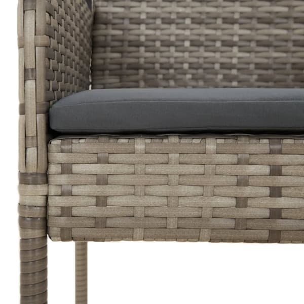 vidaXL havestole med hynder 4 stk. polyrattan grå